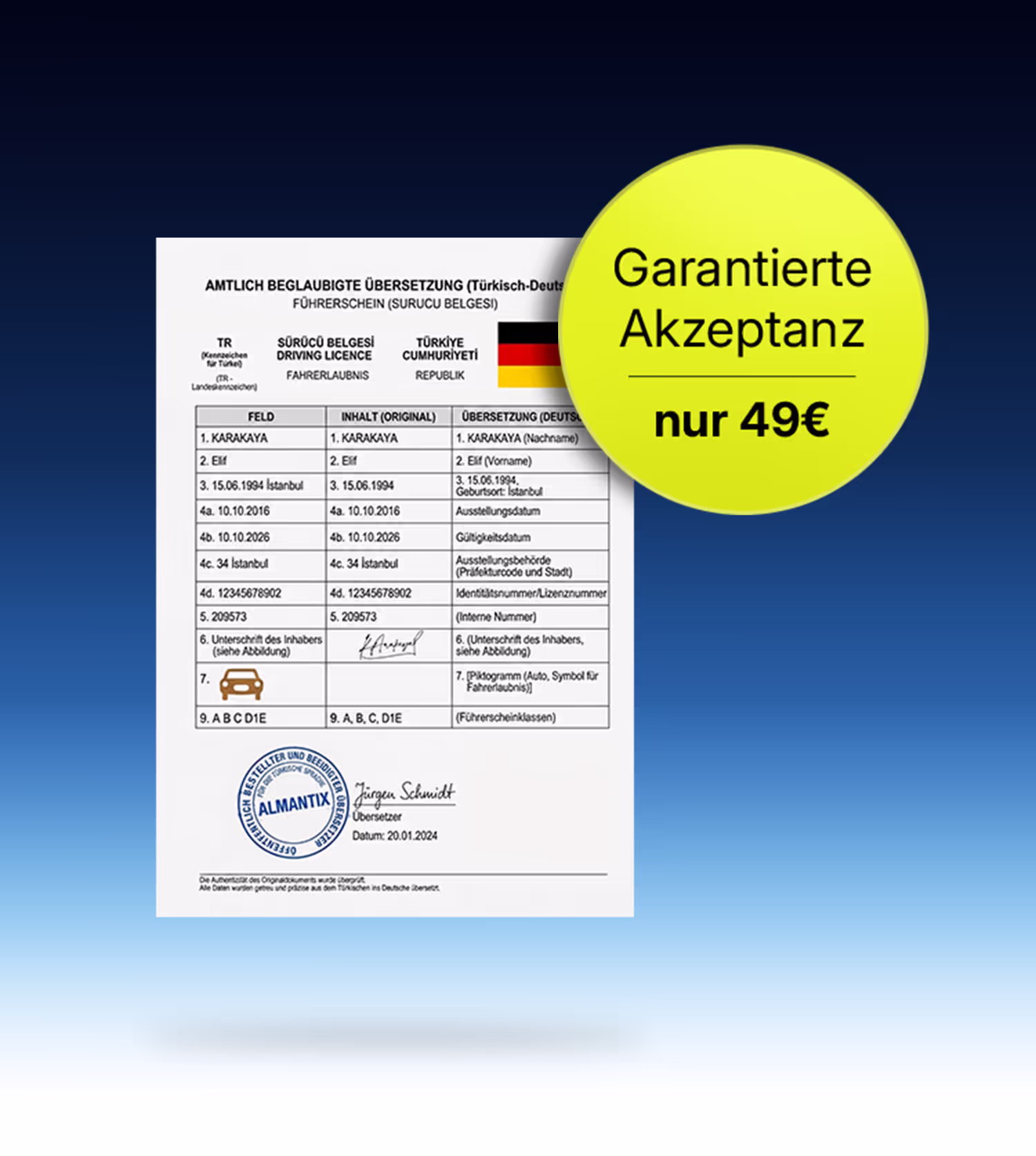 Beglaubigte Übersetzung als gestempeltes Original